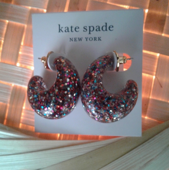 kate spade Jewelry - Kate Spade Pretty Glitter Huggies